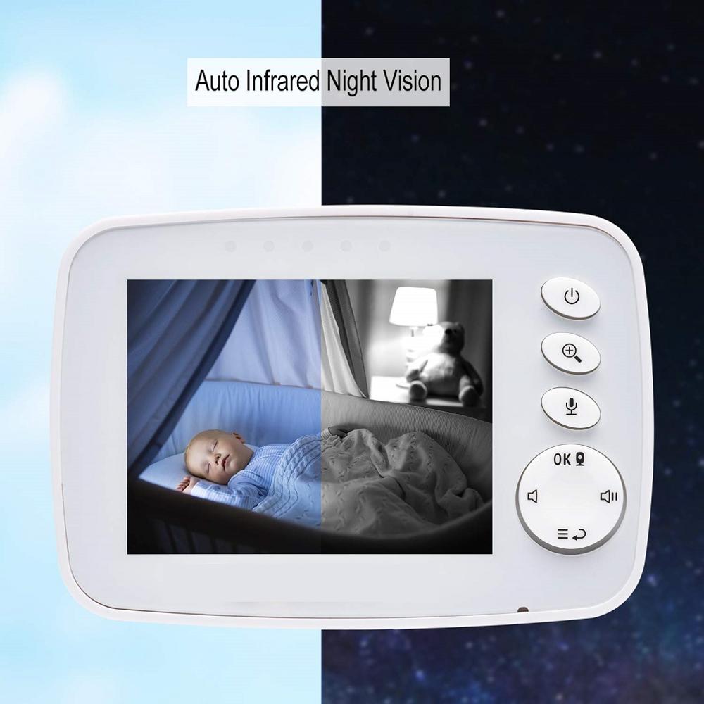Sistem de Monitorizare Video si Audio Baby SuperView IdealStore, Ecran 3.2 inch, Cantece de Leagan, Monitor de Temparatura, Vedere Noctura, Rotire Orizontala/Verticala, Raza de actiune 150 m Wireless