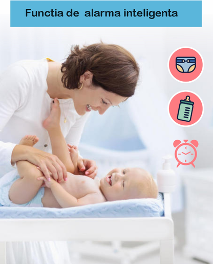 Baby Monitor idealStore BabyAction, Rotire Verticala si Orizontala, Night Vision Auto, Display Mare 4.3 inch, Raza Actiune 300 m, Senzor Temperatura Ambientala, Comunicare parinte/copil, Sunet Clar, Cantece de Leagan, Alarma lipsa Semnal, Zoom 2X