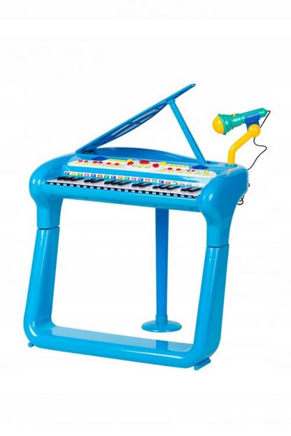 Orga/Pian Electric Pentru Copii, cu Scaunel si Microfon, Albastru