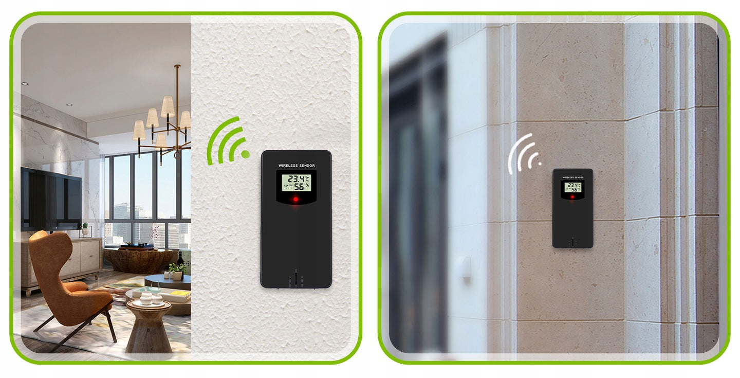 Statie Meteo Profesionala fara Fir idealSTORE, Umiditate interioara/exterioara, Prognoza Meteo, Presiune Barometrica, Calendar, Ceas cu alarma, Senzor Baterie, Functie de amanare a alarmei, Raza 60 m, Iluminare Fundal in 4 Trepte, Display LCD