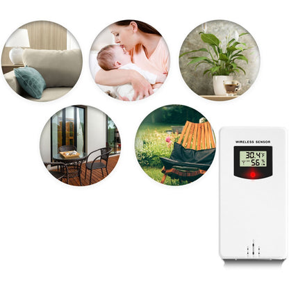 Statie Meteo Profesionala fara Fir idealSTORE, Display LCD, Presiune Barometrica, Calendar, Nivel de confort, Ceas cu alarma, Senzor Baterie, Functie de amanare a alarmei, Prognoza Meteo, Umiditate interioara/exterioara, Raza 60 m, Iluminat 2 Trepte