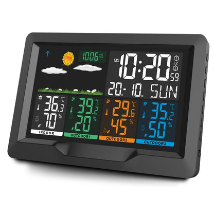 Statie Meteo Profesionala fara Fir idealSTORE, Display LCD, Presiune Barometrica, Calendar, Nivel de confort, Ceas cu alarma, Senzor Baterie, Functie de amanare a alarmei, Prognoza Meteo, Umiditate interioara/exterioara, Raza 60 m, Iluminat 2 Trepte