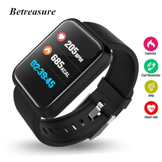 Ceas Smartwatch si Bratara Fitness Best Health, Design Sport, Tensiometru, Puls, Monitor Somn, Notificari apeluri, mesaje, IP67 Waterproof, Incarcare Magnetica, Culoare Negru