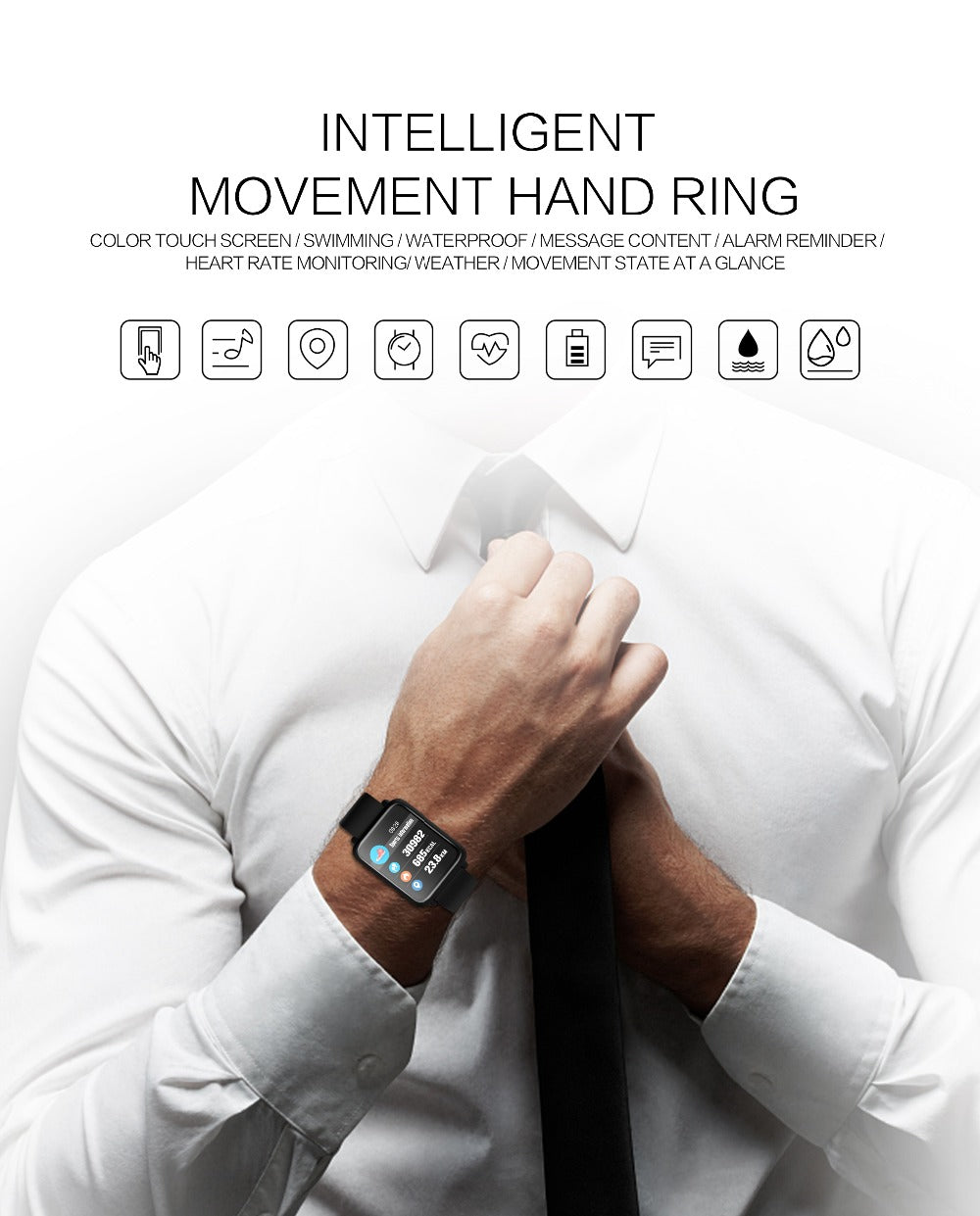 Ceas Smartwatch si Bratara Fitness Best Health, Design Sport, Tensiometru, Puls, Monitor Somn, Notificari apeluri, mesaje, IP67 Waterproof, Incarcare Magnetica, Culoare Albastru