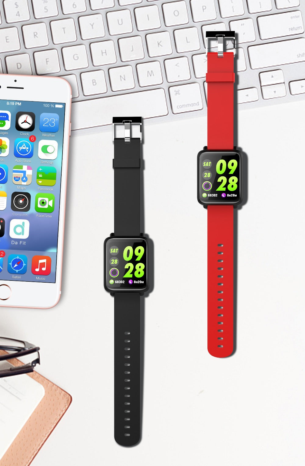 Ceas Smartwatch si Bratara Fitness Best Health, Design Sport, Tensiometru, Puls, Monitor Somn, Notificari apeluri, mesaje, IP67 Waterproof, Incarcare Magnetica, Culoare Albastru