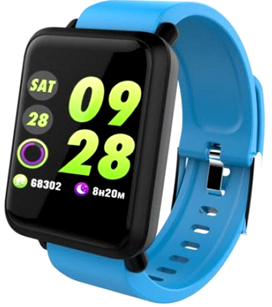 Ceas Smartwatch si Bratara Fitness Best Health, Design Sport, Tensiometru, Puls, Monitor Somn, Notificari apeluri, mesaje, IP67 Waterproof, Incarcare Magnetica, Culoare Albastru