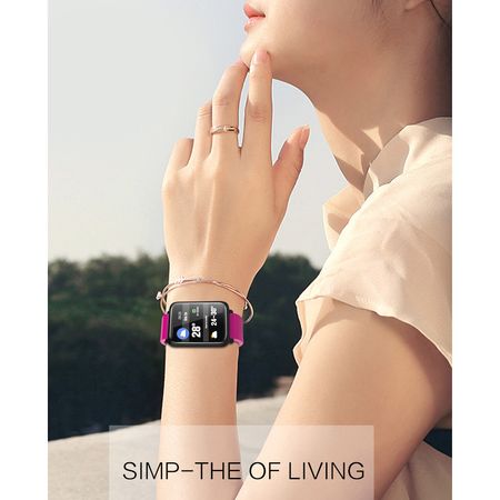 Ceas Smartwatch si Bratara Fitness Best Health, Design Sport, Tensiometru, Puls, Monitor Somn, Notificari apeluri, mesaje, IP67 Waterproof, Incarcare Magnetica, Culoare Roz