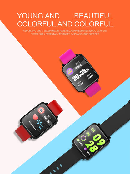 Ceas Smartwatch si Bratara Fitness Best Health, Design Sport, Tensiometru, Puls, Monitor Somn, Notificari apeluri, mesaje, IP67 Waterproof, Incarcare Magnetica, Culoare Rosu
