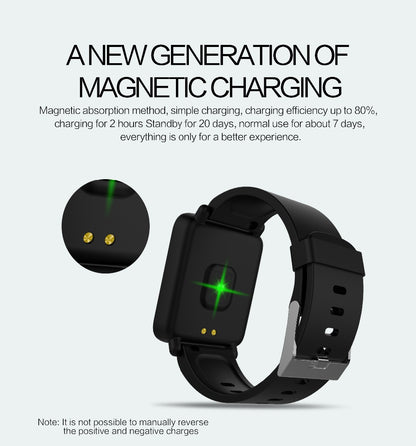 Ceas Smartwatch si Bratara Fitness Best Health, Design Sport, Tensiometru, Puls, Monitor Somn, Notificari apeluri, mesaje, IP67 Waterproof, Incarcare Magnetica, Culoare Rosu