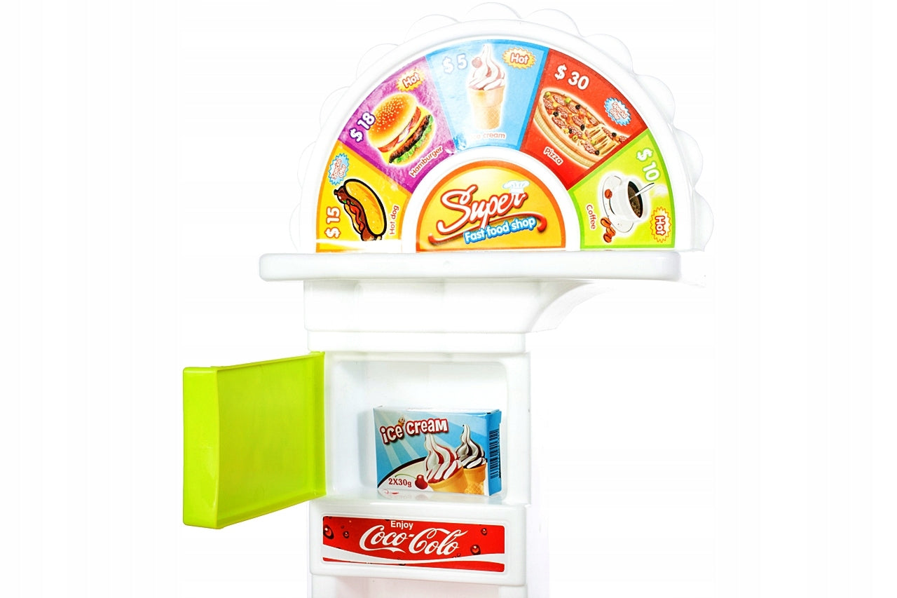 Bucatarie multifinctionala cu Supermarket Bucatarul Meu XXL pentru copii, sunete si lumini, 87 cm Inaltime, accesorii incluse, ceas, instrumente pentru gatit, aragaz, supermarket, Culoare Rosie