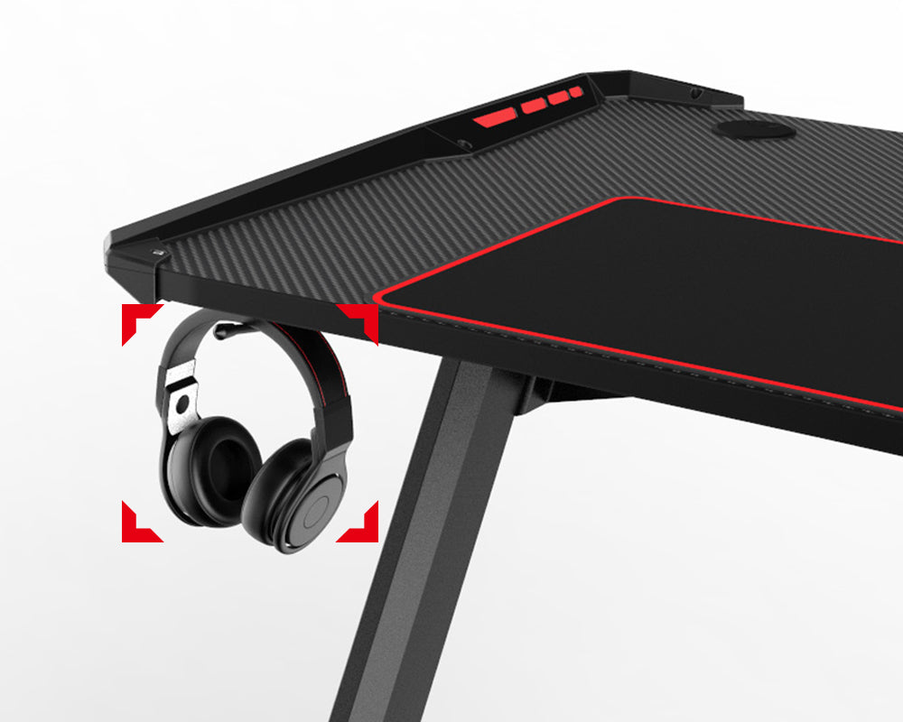 Birou Gaming cu Design tip Y idealSTORE Shark GD Nord, Dimensiuni 120 x 77 x 64 cm, Iluminare LED