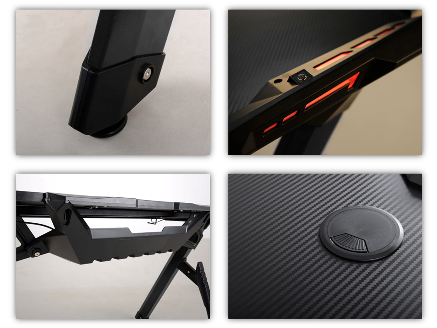 Birou Gaming cu Design tip Y idealSTORE Shark GD Nord, Dimensiuni 120 x 77 x 64 cm, Iluminare LED