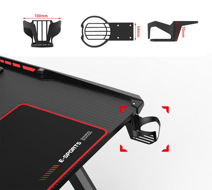 Birou Gaming cu Design tip Y idealSTORE Shark GD Nord, Dimensiuni 120 x 77 x 64 cm, Iluminare LED