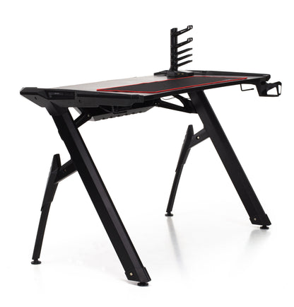 Birou Gaming cu Design tip Y idealSTORE Shark GD Nord, Dimensiuni 120 x 77 x 64 cm, Iluminare LED