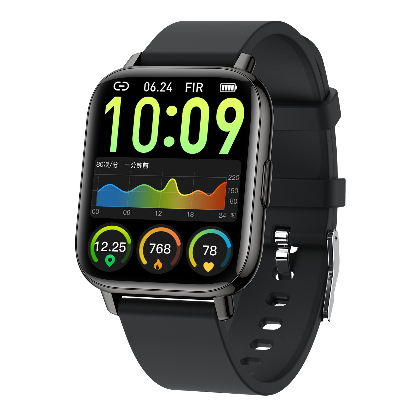 Ceas SmartWatch Black Star idealSTORE, Ecran TFT 1, 69, Android/IOS, Bluetooth, Difuzor-Microfon, Control Muzica, Camera, Apeluri, Norificari, Vreme, Fitness Traker, IP67, Monitorizare Somn, Ritm Cardiac, Tensiune Arteriala, SpO2, Sport, Pedometru