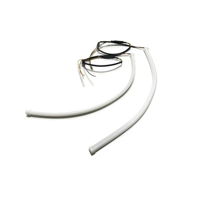 Set Banda flexibila LED DRL lumina alba 85cm, material rezistent, montaj in far, 12V