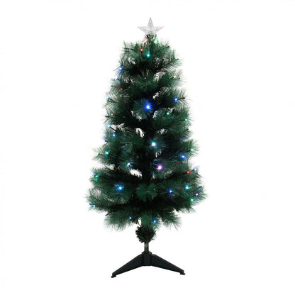 Brad de Craciun Verde Artificial cu fibra optica si stativ, Inaltime 180cm, lumina multicolora, jocuri de lumini, 160 leduri RGB, usor de instalat si folosit pentru o ambienta de neuitat, Steluta pentru varf Cadou