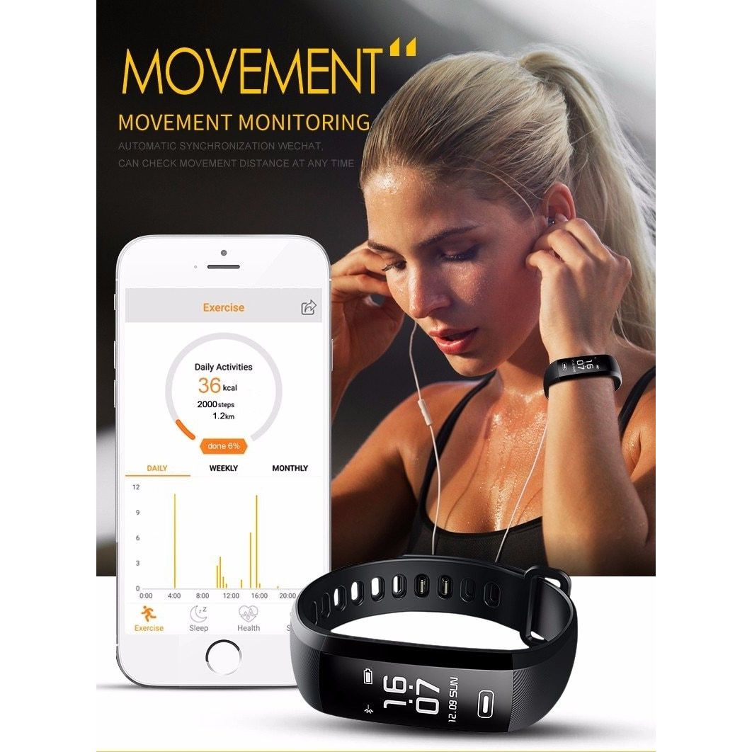 Bratara Fitness idealSTORE FiveMAX BLACK EDITION, Ritm Cardiac si Tensiune Arteriala, Monitorizare Somn si Calorii, Notificari SMS si Apeluri, Sistem Anti-lost, Compatibilitate Andorid/IOS