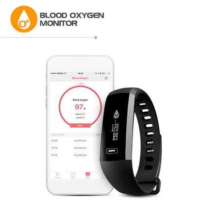 Bratara Fitness idealSTORE FiveMAX BLACK EDITION, Ritm Cardiac si Tensiune Arteriala, Monitorizare Somn si Calorii, Notificari SMS si Apeluri, Sistem Anti-lost, Compatibilitate Andorid/IOS
