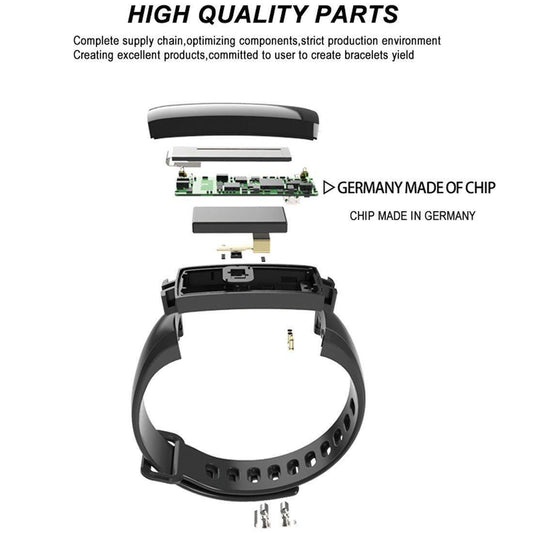 Bratara Fitness idealSTORE FiveMAX BLACK EDITION, Ritm Cardiac si Tensiune Arteriala, Monitorizare Somn si Calorii, Notificari SMS si Apeluri, Sistem Anti-lost, Compatibilitate Andorid/IOS