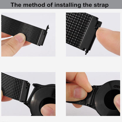 Bratara Metalica Smart Bracelet idealStore, Otel Inoxidabil Premium, Inchidere pe Magnet, Dimensiune Ajustabila, 22 MM, Gri