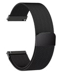 Bratara Ceas Metalica Smart Bracelet idealStore, Otel Inoxidabil Premium, Inchidere pe Magnet, Dimensiune Ajustabila, 20 MM, Neagra