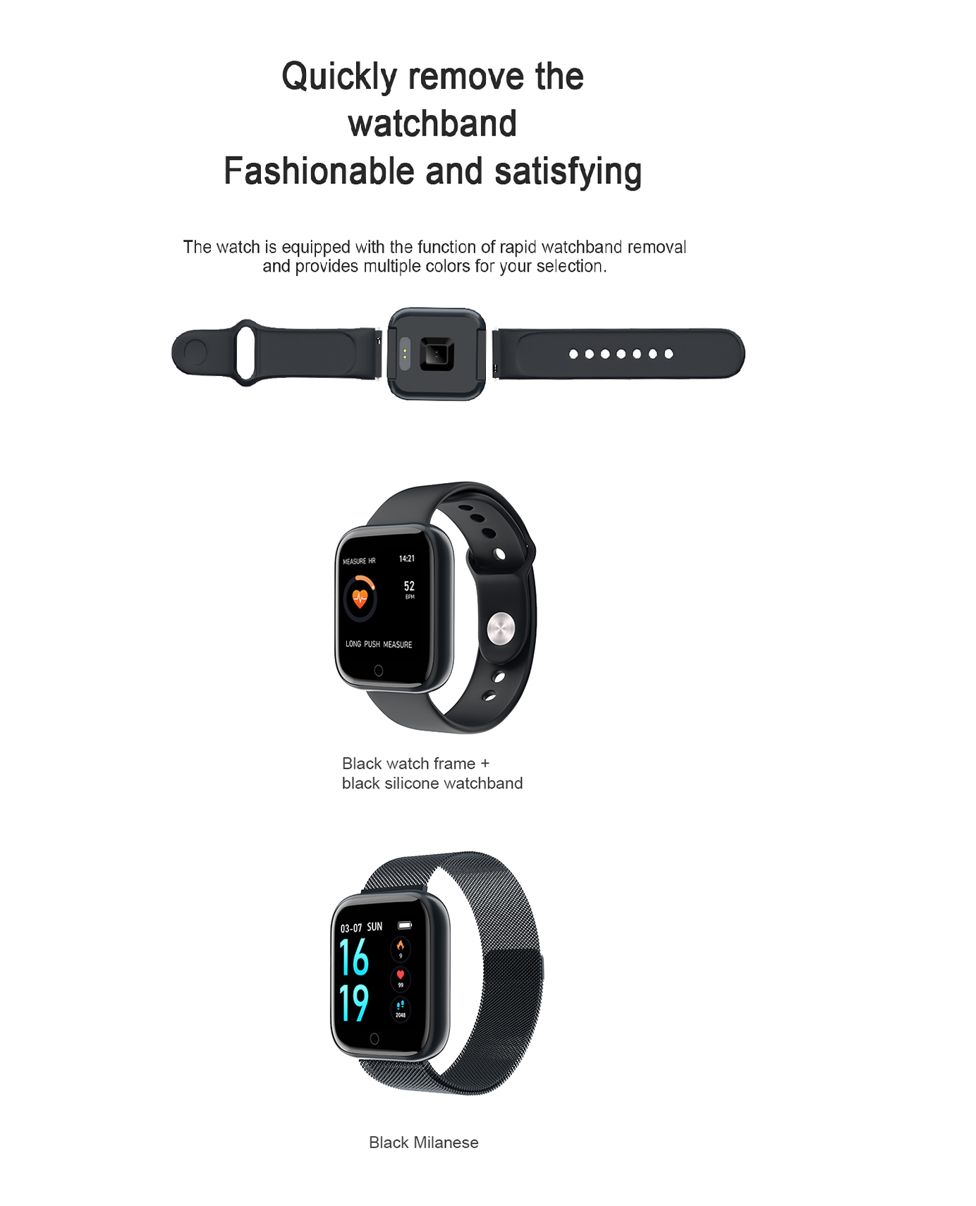 Ceas SmartWatch si Bratara Fitness Slim Time80 Fashion, Display IPS color TFT de 1.3 inch, Masurarea ritmului cardiac, Monitorizarea somnului, Muzica si Fotografii, Apeluri si memento-ul de mesaje, Design unic alaturi de bratara silicon neagra cadou