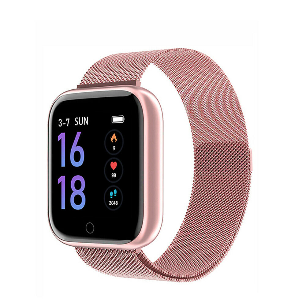 Ceas SmartWatch si Bratara Fitness Slim Time80 Fashion, Display IPS color TFT de 1.3 inch, Masurarea ritmului cardiac, Monitorizarea somnului, Muzica si Fotografii, Apeluri si memento-ul de mesaje, Design unic alaturi de bratara silicon roz cadou