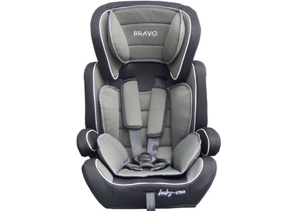 Scaun auto PROFESIONAL pentru copil Bravo Junior Gray , Model Deluxe , Pentru 3 grupe de greutate intre 9-36 KG, , Culoare Gri, ce asigura maximul de siguranta si confort pentru copilul dumneavoastra, ideal pentru calatorii