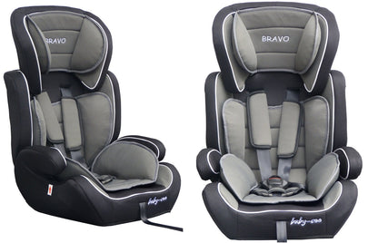 Scaun auto PROFESIONAL pentru copil Bravo Junior Gray , Model Deluxe , Pentru 3 grupe de greutate intre 9-36 KG, , Culoare Gri, ce asigura maximul de siguranta si confort pentru copilul dumneavoastra, ideal pentru calatorii
