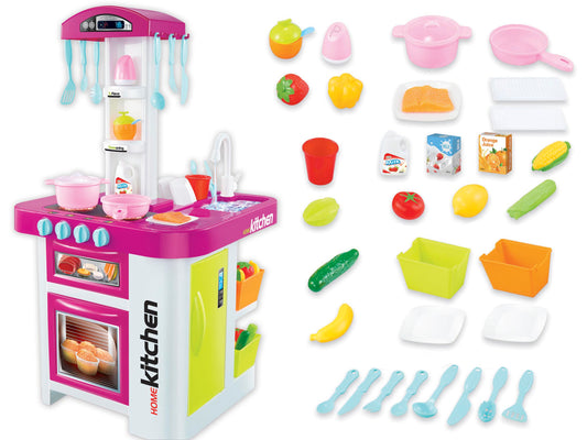 Bucatarie MULTIFUNCTIONALA Luxuri idealSTORE Master Chef XXL, 76Cm Inaltime, Lumini si Sunete Realiste, Ideala pentru dezvoltarea ABILITATILOR micutului tau, Multitudine de Accesorii, CUPTOR CU MICROUNDE, MASINA DE SPALAT VASE