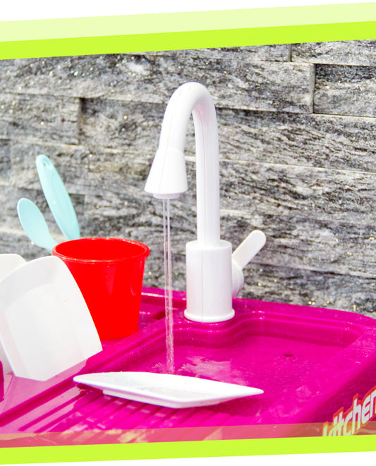 Bucatarie MULTIFUNCTIONALA Luxuri Master Chef XXL, 76Cm Inaltime, Lumini si Sunete Realiste, Ideala pentru dezvoltarea ABILITATILOR micutului tau, Multitudine de Accesorii, CUPTOR CU MICROUNDE, MASINA DE SPALAT VASE, Multicolora