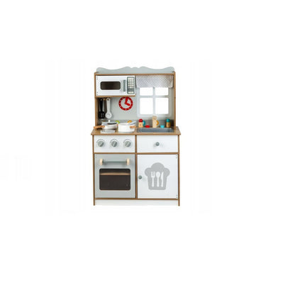 Bucatarie Multifunctionala Premium din LEMN, LITTLE MASTER CHEF LUX, Inaltime 92 cm, 15 Accesorii SIMBOLICE : consola cu butoane, cuptor cu microunde, ghiuveta, ustensile si reciepente pentru gatit ce Incurajeaza Jocul de ROL