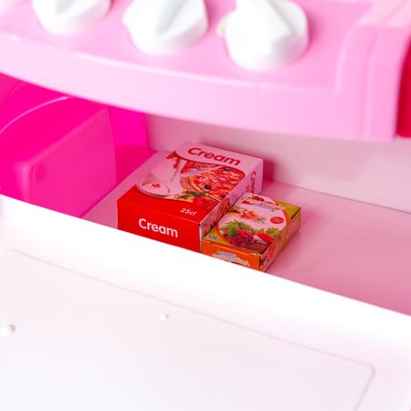 Bucatarie multifunctionala Primul Bucatar, pentru copii cu lumini si sunete, 32 acceosrii incluse, 87 cm INALTIME, chiuveta, aragaz, masina de spalat vase, ideala pentru creativitatea copilului tau, Culoare Roz