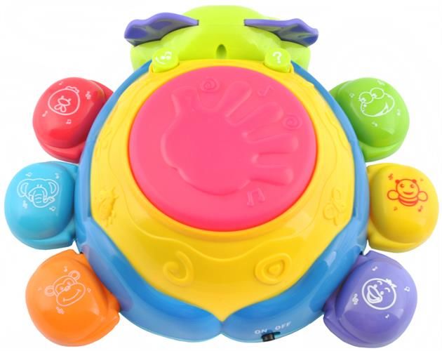 Jucarie Interactiva pentru Bebelusi BumbleBee, Model cu melodii interactive, butoane ce reproduc sunetele si nume de animale, Multicolor