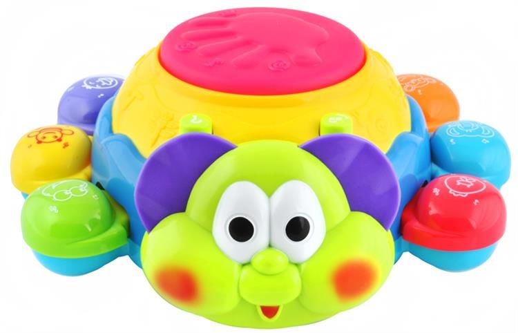 Jucarie Interactiva pentru Bebelusi BumbleBee, Model cu melodii interactive, butoane ce reproduc sunetele si nume de animale, Multicolor