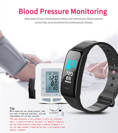 Smartwatch si Bratara Fitness Smart Crimson Light 1, Monitorizare Puls, Pasi, Calorii, Notificare Mesaje, IP67 Waterproof, Culoare Negru