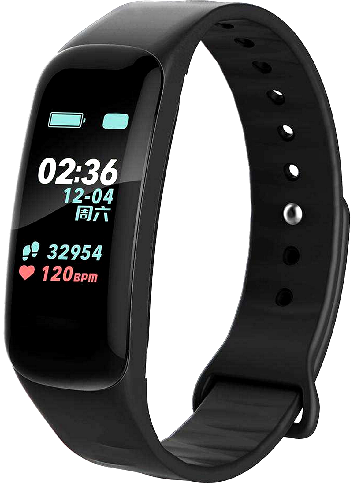 Smartwatch si Bratara Fitness Smart Crimson Light 1, Monitorizare Puls, Pasi, Calorii, Notificare Mesaje, IP67 Waterproof, Culoare Negru
