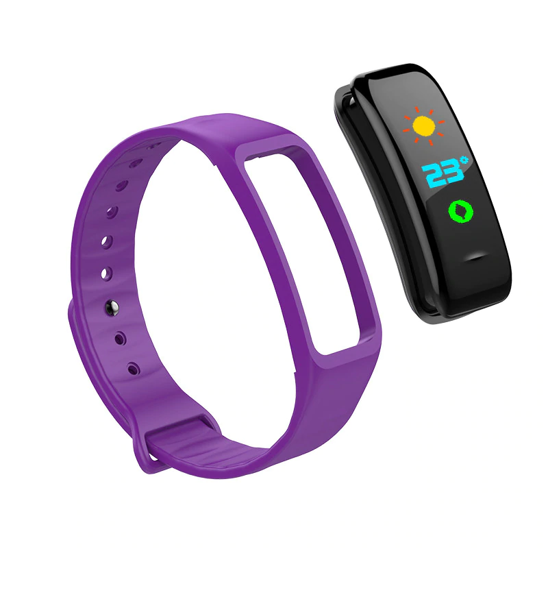 Smartwatch si Bratara Fitness Smart Crimson Light 1, Monitorizare Puls, Pasi, Calorii, Notificare Mesaje, IP67 Waterproof, Culoare Purple