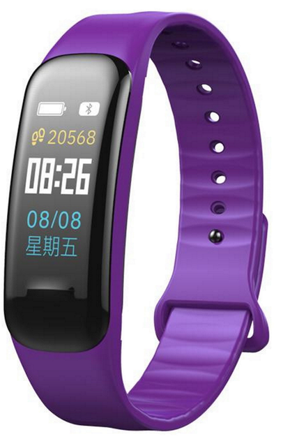 Smartwatch si Bratara Fitness Smart Crimson Light 1, Monitorizare Puls, Pasi, Calorii, Notificare Mesaje, IP67 Waterproof, Culoare Purple