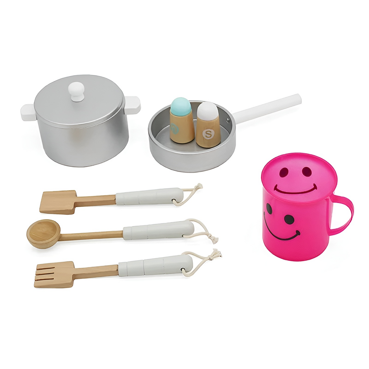 Bucatarie din lemn Little Master Chef idealSTORE, Dimensiuni 109 x 35 x 104 cm, Material MDF, Echipata cu Efecte luminoase, Utilata complet cu Accesorii, Frigider, Cuptor cu Microunde, Aparat de gheata, Masina de Spalat, Dezvolta imaginatia, Gray Edition