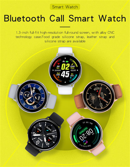 Ceas Smartwatch NEW Future IdealSTORE, Ecran tactil LCD complet rotund 1, 3 inch, IP67, Monitorizare ritm cardiac, Tensiune Arteriala, Incarcare Wireless, Functie MultiSport, Compatibil cu Android si IOS, Maro