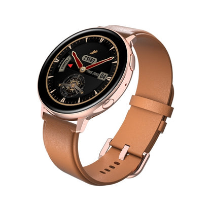 Ceas Smartwatch NEW Future IdealSTORE, Ecran tactil LCD complet rotund 1, 3 inch, IP67, Monitorizare ritm cardiac, Tensiune Arteriala, Incarcare Wireless, Functie MultiSport, Compatibil cu Android si IOS, Maro