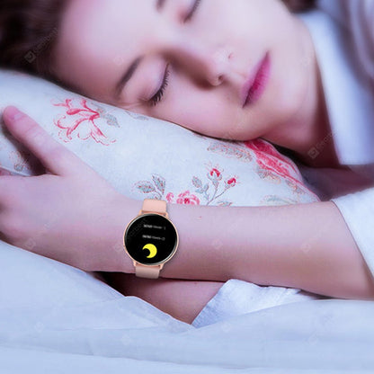 Ceas Smartwatch si Bratara Fitness FutureFocus IdealSTORE, Ecran tactil LCD complet rotund 1,3 inch, IP67, Monitorizare ritm cardiac,, Tensiune Arteriala, Incarcare Wireless, Functie MultiSport, Compatibil cu Android si IOS, Roz