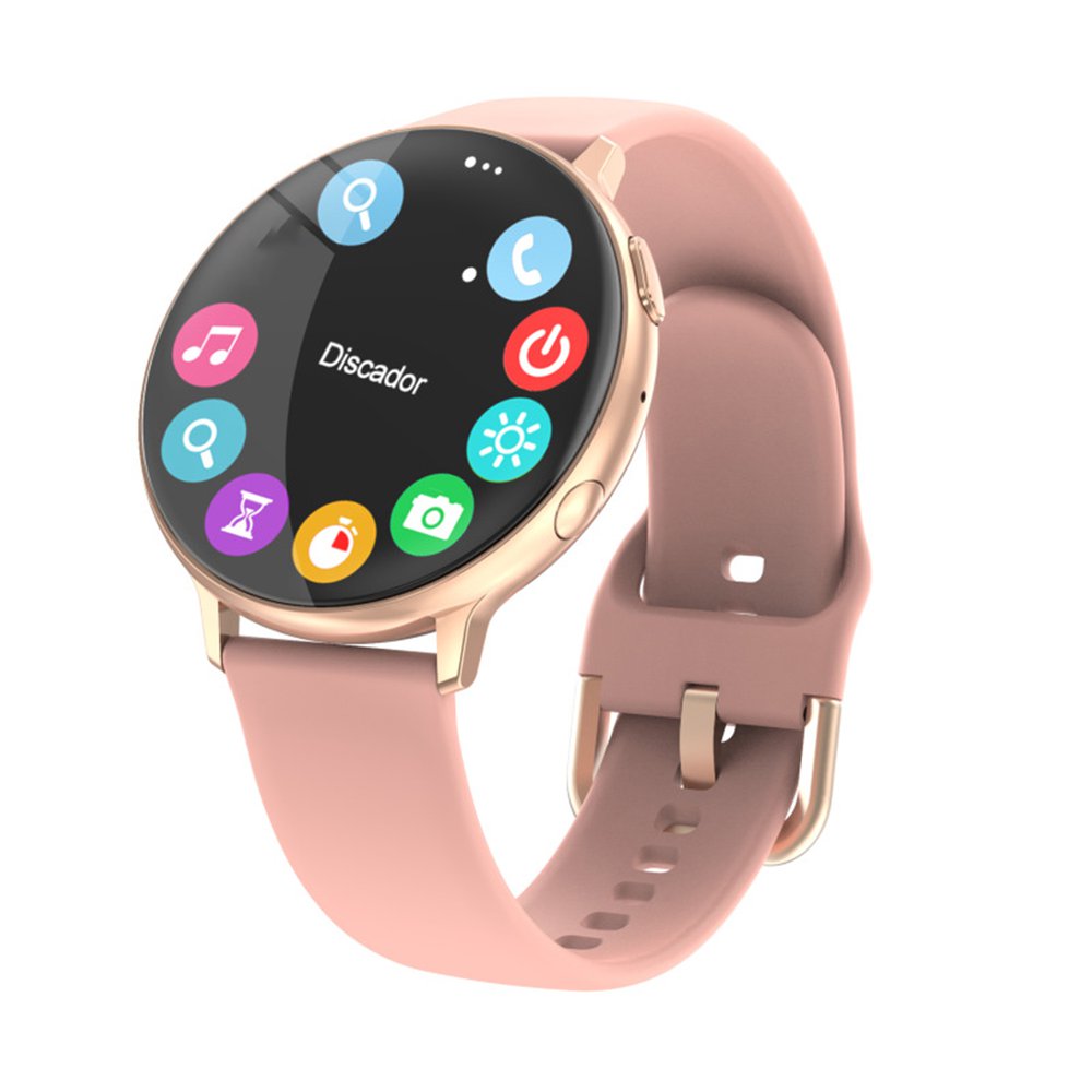 Ceas Smartwatch si Bratara Fitness FutureFocus IdealSTORE, Ecran tactil LCD complet rotund 1,3 inch, IP67, Monitorizare ritm cardiac,, Tensiune Arteriala, Incarcare Wireless, Functie MultiSport, Compatibil cu Android si IOS, Roz