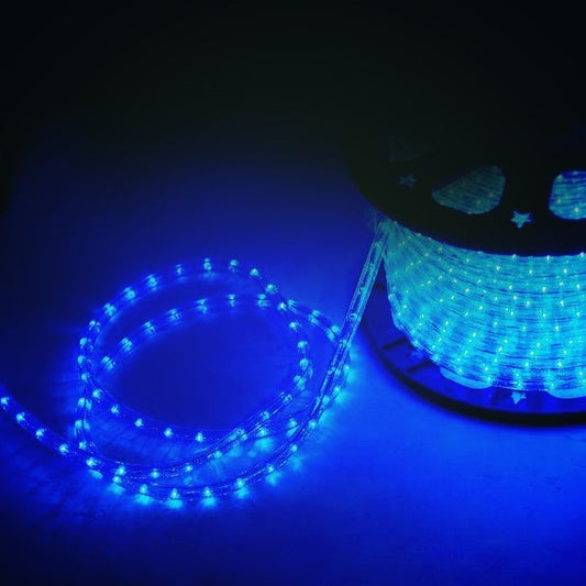 Cablu luminos IDL Profesional, 1 metru pentru decorarea casei cu 30 becuri albastre/ metru, Utilizare interior/exterior ce asigura o atmosfera vesela si primitoare in preajma Sarbatorilor