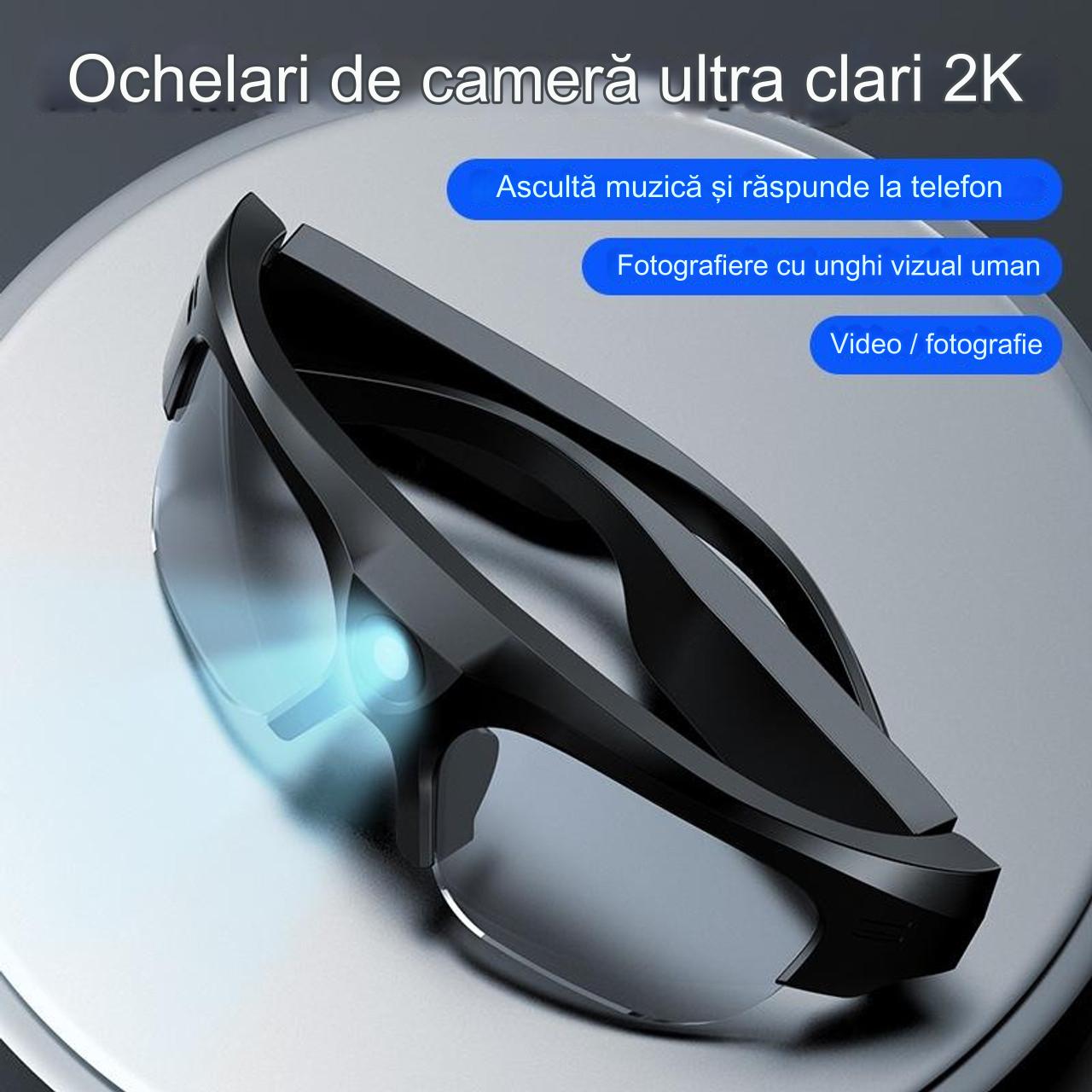 Ochelari inteligenti idealSTORE CAMglasses, Inregistrare Video HD 2K, Fotografiere 4K, Preluare Apel, Microfon cu Reducere Zgomot, Ascultare Muzica, Lentile Polarizate Colorate, Sunet Stereo HD, Rezistent la Apa, Utilizare Multipla