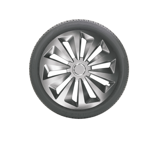 Set 4 Capace roti Grafit Fox cu inel cromat 13', model elegant