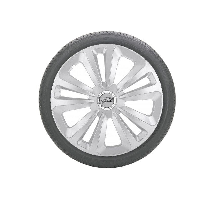 Set 4 Capace roti Ring Terra cu inel cromat 13', model elegant