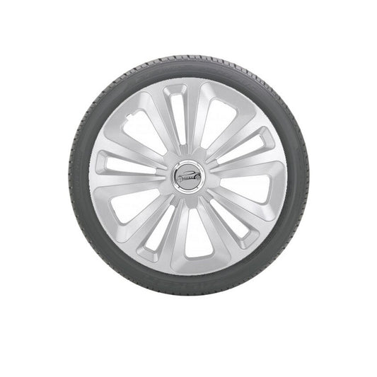 Set 4 Capace roti Ring Terra cu inel cromat 13', model elegant